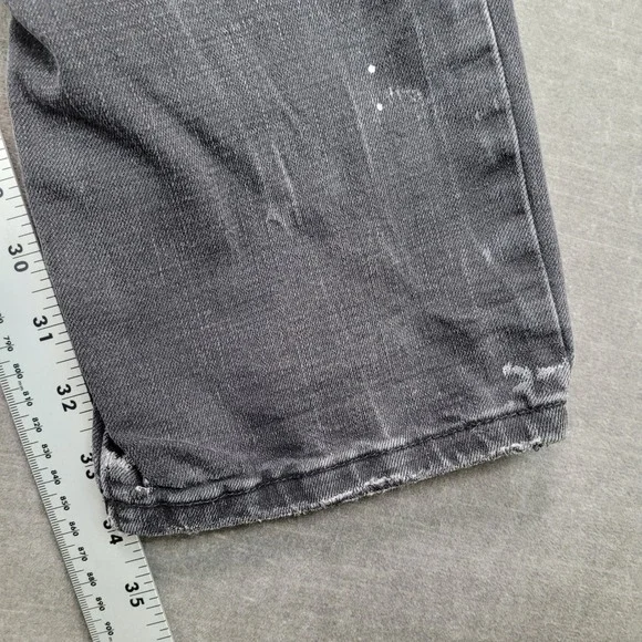 SMOKE RISE Mens Jeans Black Distressed Paint Splatter Moto Style 36x34 - Picture 5 of 7